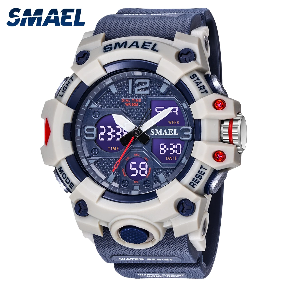 SMAEL Sport Watch Fashion Watch for Men Alarm Stopwatch LED