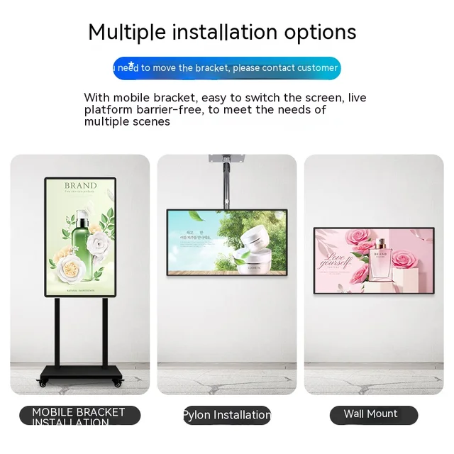 Advertising splicing Screen Digital Signage Indoor HD Player Display 4k resolution portable kiosk available in LCD/LED