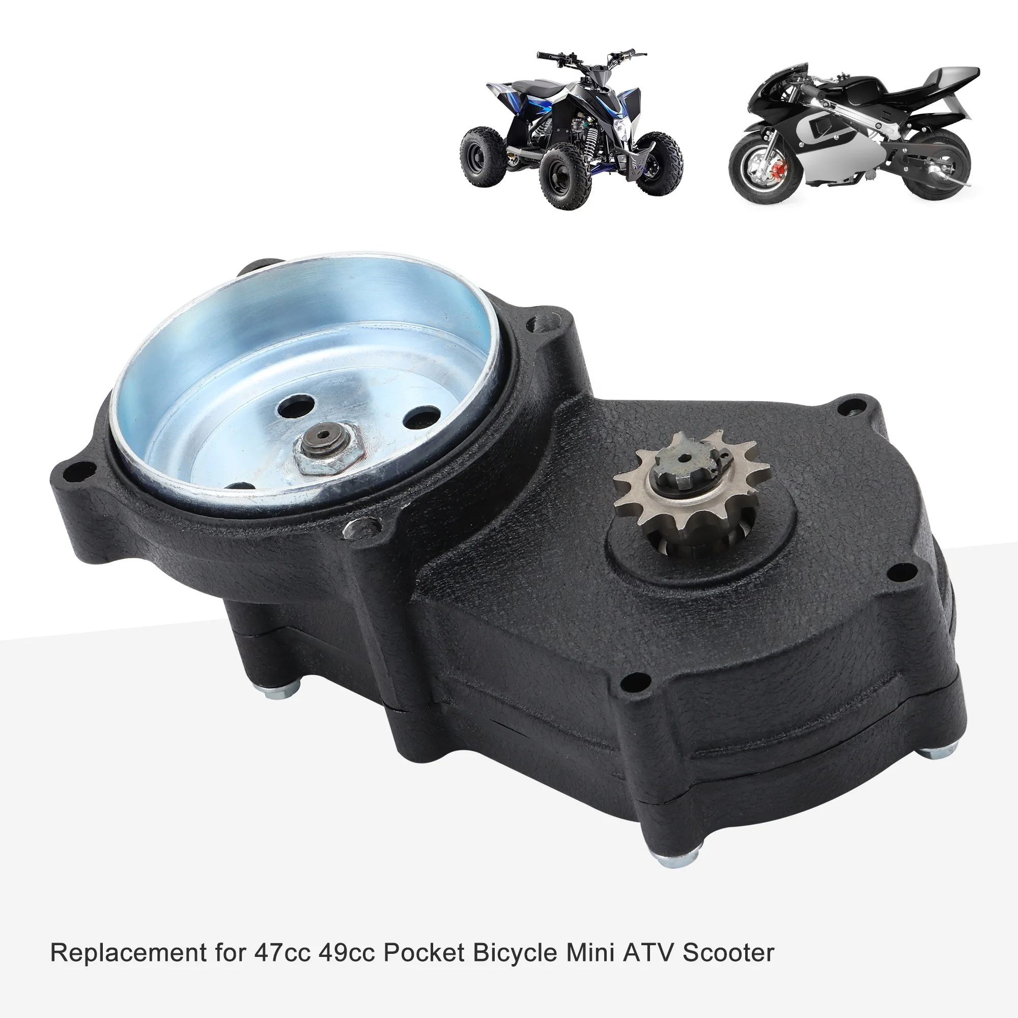 GOOFIT T8F Pignon 14 dents boîte de vitesses à chaîne unique pour moteur 2 temps 33cc 34cc 47cc 49cc Dirt Bike Mini ATV Buggy Go Kart Argent