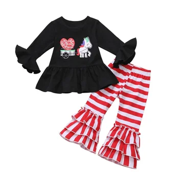 2pcs Baby Girls Fall Casual Clothing Sets Children Boutique Valentine's Day Outfits