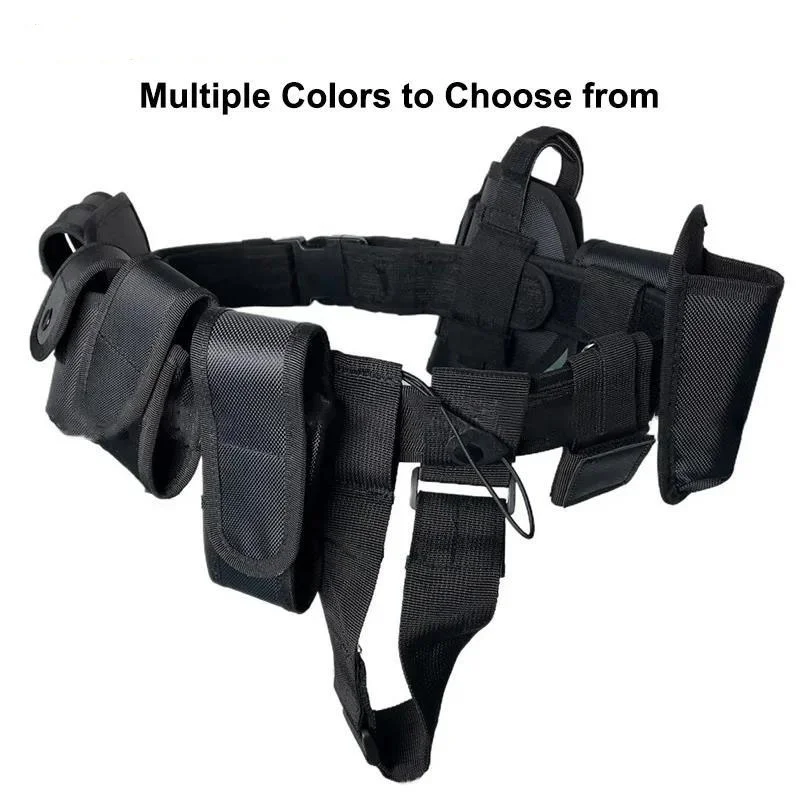 Adjustable Tactical Training Security Duty Belts Multifunctional Flashlight Pouch Sets Utility Belt Hunting Oxford Cloth Belt