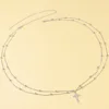 Silver cross double-layer waist chain