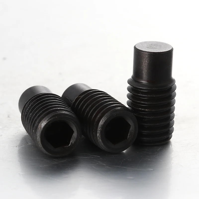 product original factaory grade carbon steel black oxide din915 hexagon socket dog point set screw m3 m20 convex end set screw-63