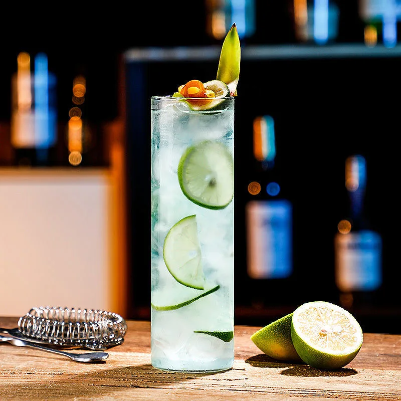 20 Oz Hand Blown Clear Tall Borosilicate Glass Collins Tumblers Barware