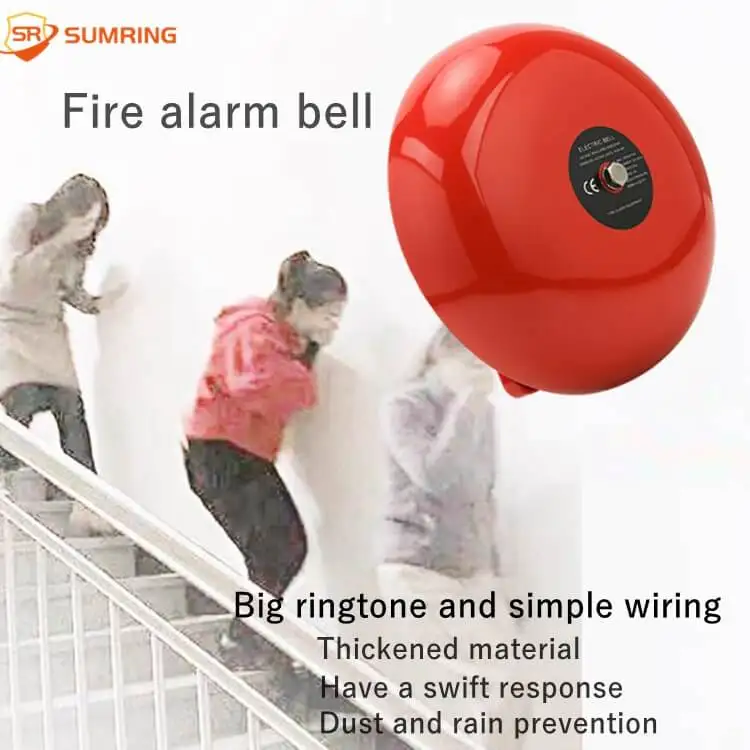 2024 Summer Factory 24V Fire Alarm Bell Ring Duralumin Big Tone and Simple Wiring Outdoor Sound Electric Conventional Type