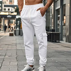 Men's Plus Size Cargo Pants Funky Free Pattern Canvas Straight Style Thrift Clothes Wholesale in Canvas Fabric