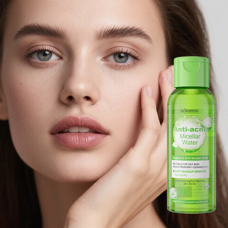 HALAL Bpom 100ml KORMESIC Mugwort BHA Anti-acne Micellar Makeup Remover Water Private Label Custom OEM Wholesale
