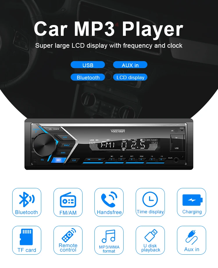 New Design Custom Label 24 Volt Dab Car Radio 7388IC Car Audio Mp3 Player