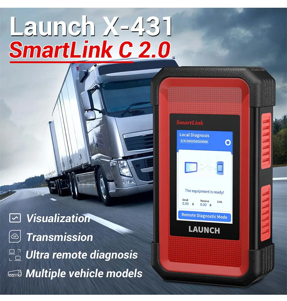 Smartblink Module Launch X431 SmartLink C V2.0 Heavy Duty Module for Commercial Vehicles ...