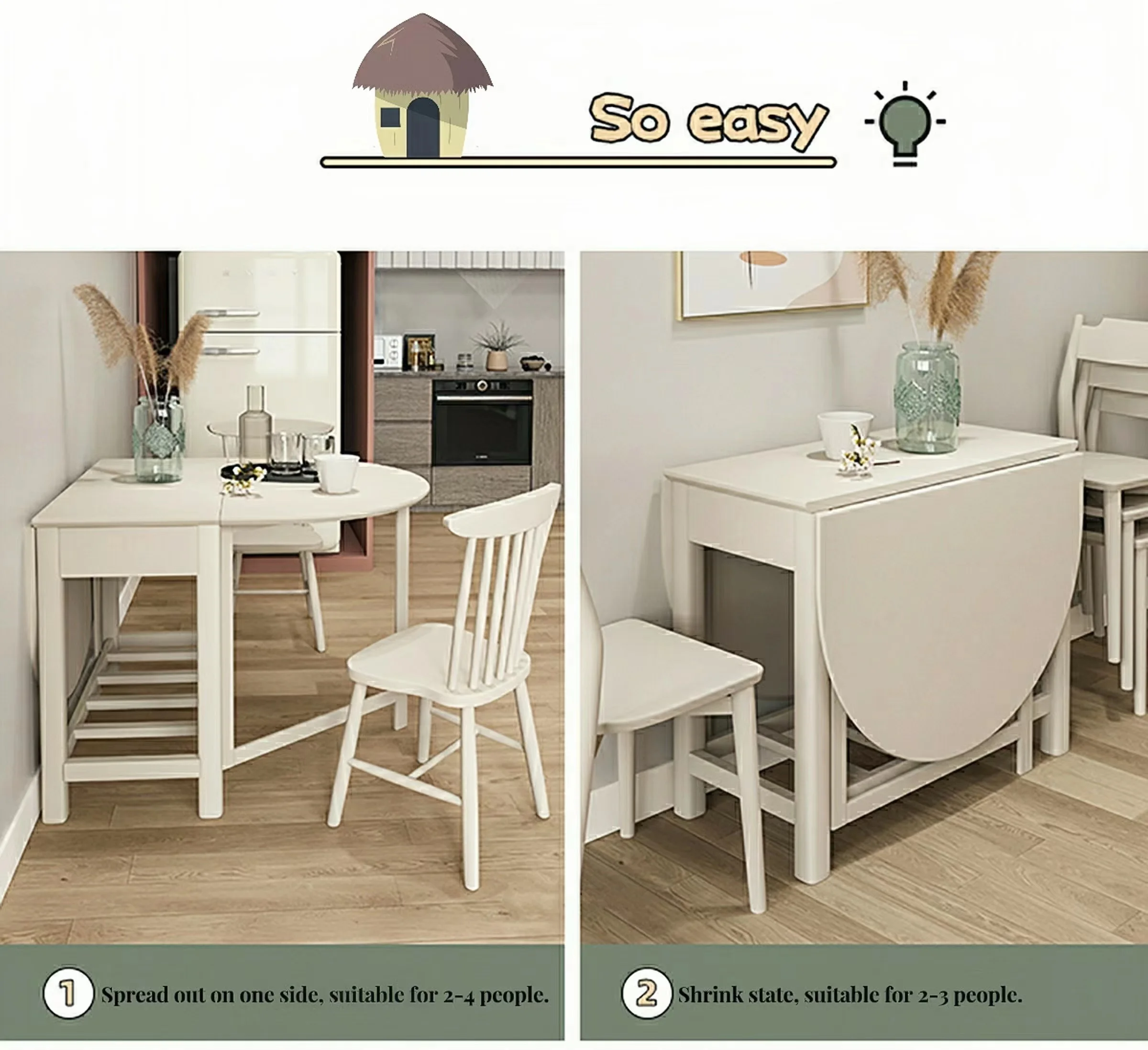 New Design Space Saving Folding Panel Wood Oval Dining Table Set Buy