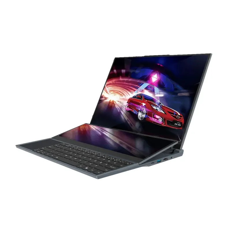 OEM Factory's Dual Screen Notebook Core I7-10750H Processor 16 Inch + 14 Inch 2K Touch Screen Laptop for Business New Camera