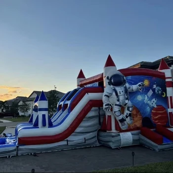 Spaceman theme giant Inflatable Slides Inflatable Jumping Slide With Pool