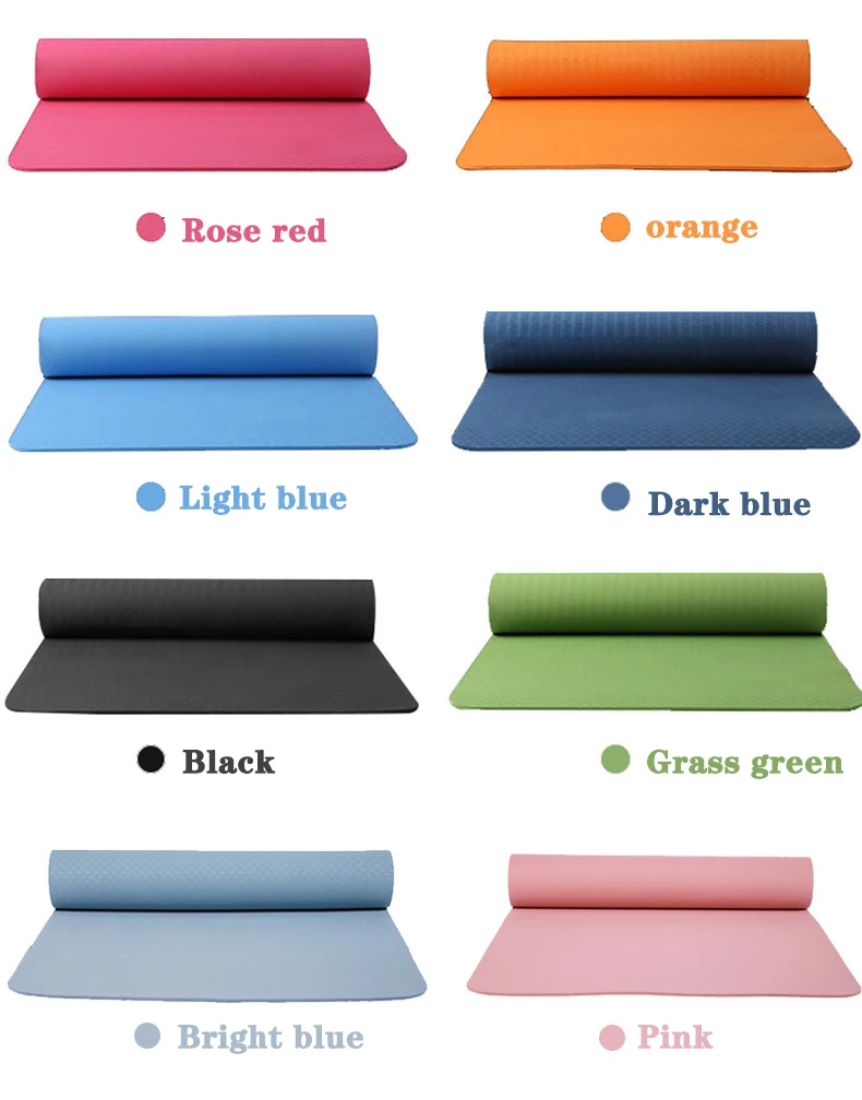 Environmentally Friendly Nonslip Natural Rubber Tpe Yoga Mat Twocolor