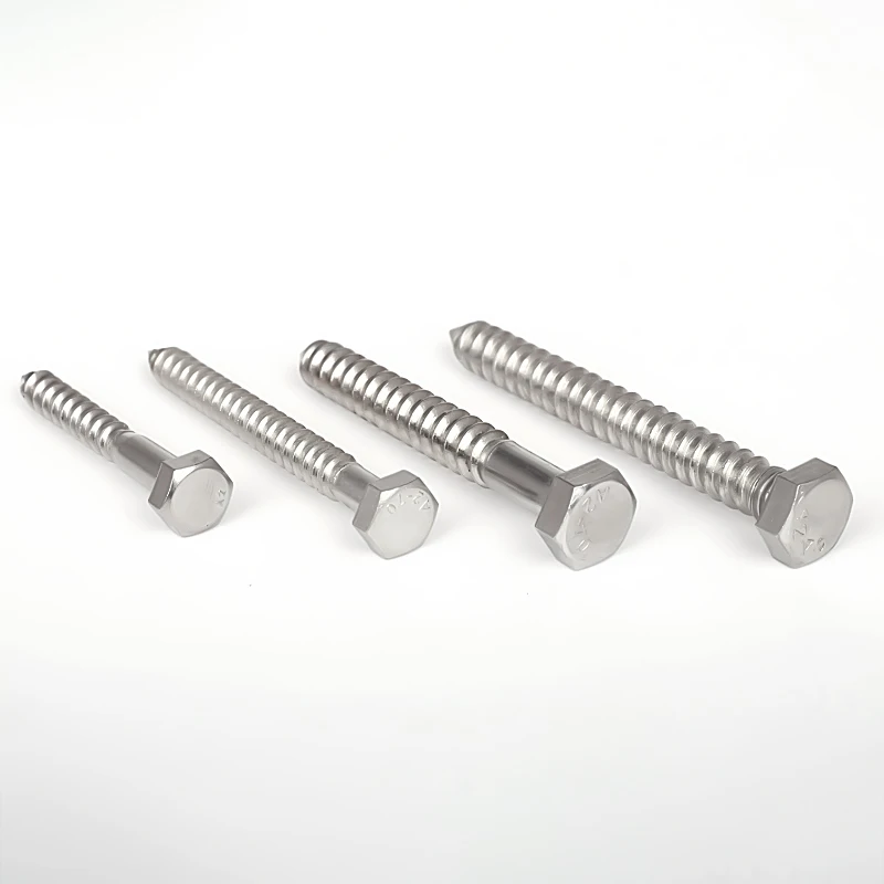 Din 7976 Sus 304 316 Lag Bolts Stainless Steel Hex Head Selftapping