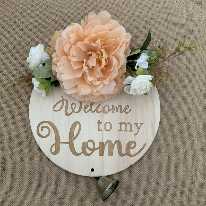 New design welcome sign for front door custom words wooden door signs 