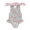 Costume da bagno con fiocco floreale rosa per bambini