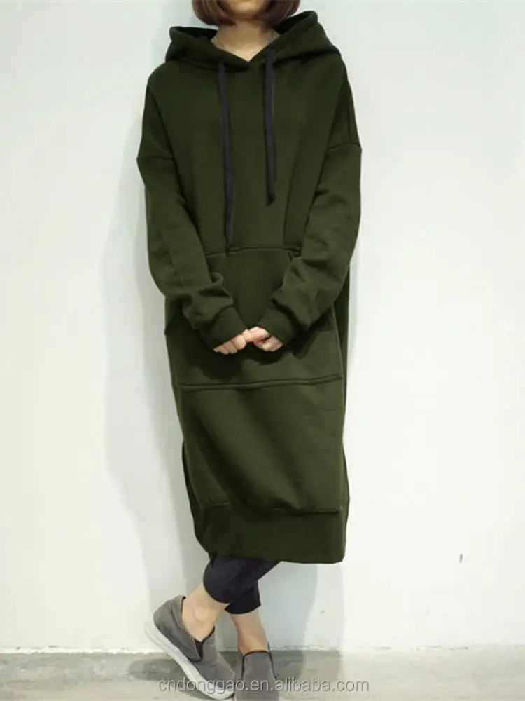 Oversized Sweatshirt Long Hoodie Dress 