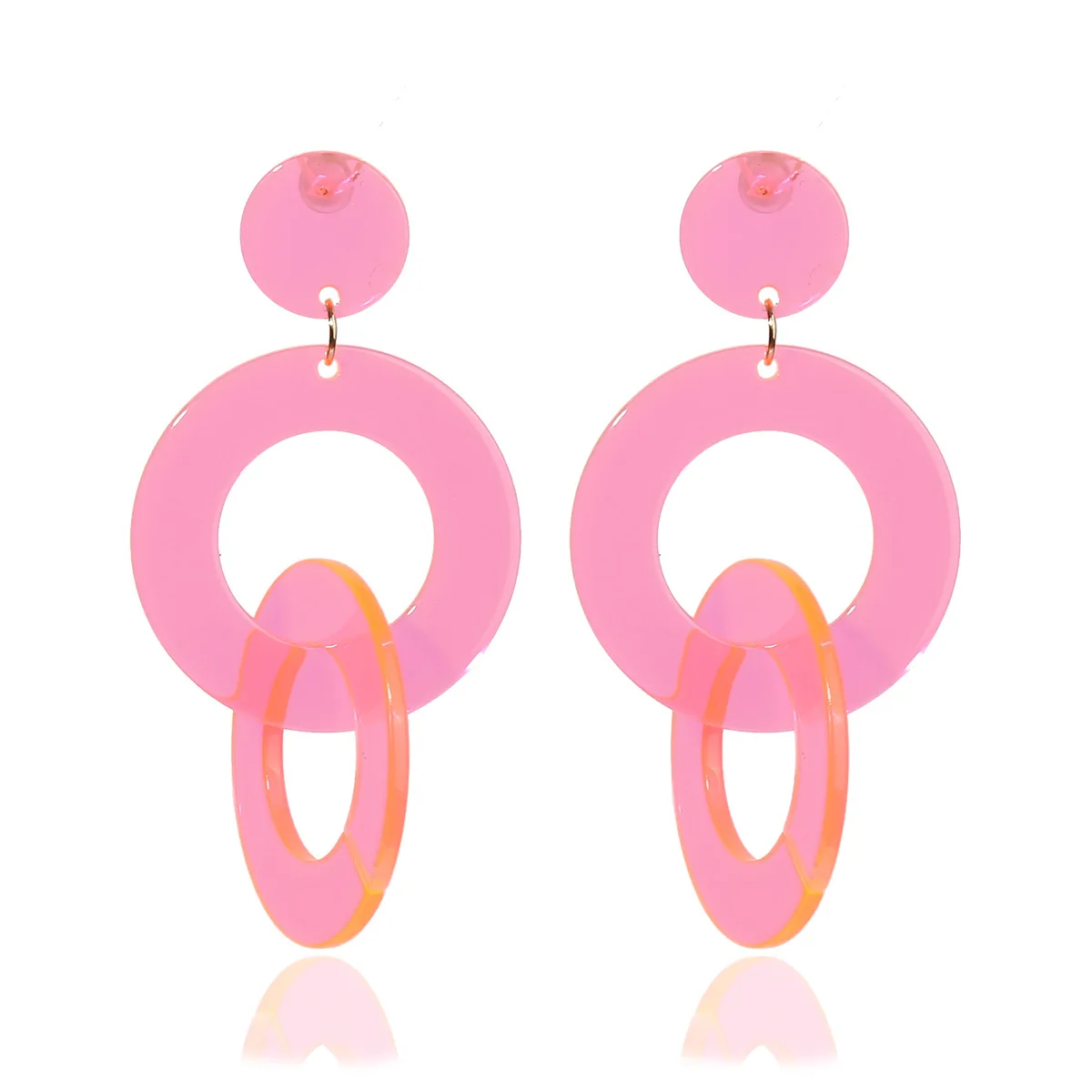 Summer New Arrivals Elegant Acrylic Drop Earrings for Women Neon Color Loop Fashion Jewelry in Line with Summer Style