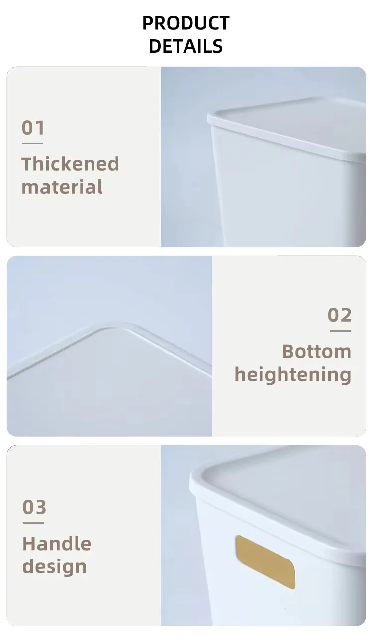 Stock Available Desktop Portable Kitchen Bathroom Plastic Handles Stackable Storage Organizer Containers factory