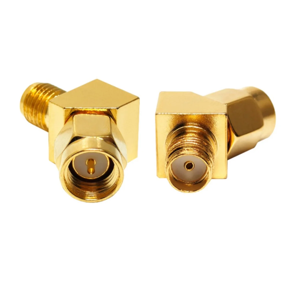 Gold Plated RF Coax Coaxial Adapter RF Coaxial SMA Female Jack to SMA Male Plug 45 Degree Connector Adaptor Converter