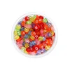 Round, transparent white English beads