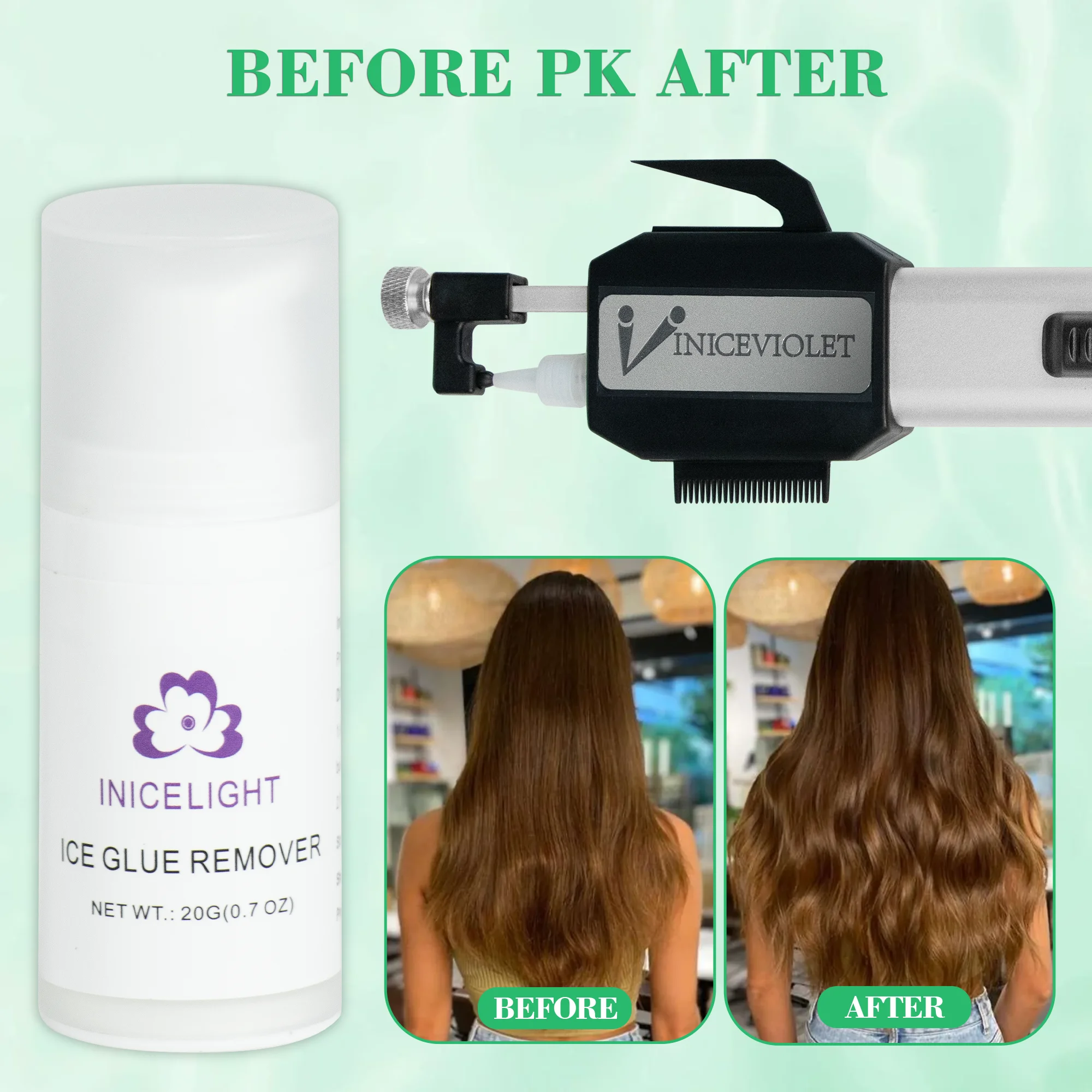 Professional Hair Extension Kit with Machine, Glue, Remover & Combs Simple Version Comb Line Kit - Lasting 6 Months Black Clear Glue main image 2