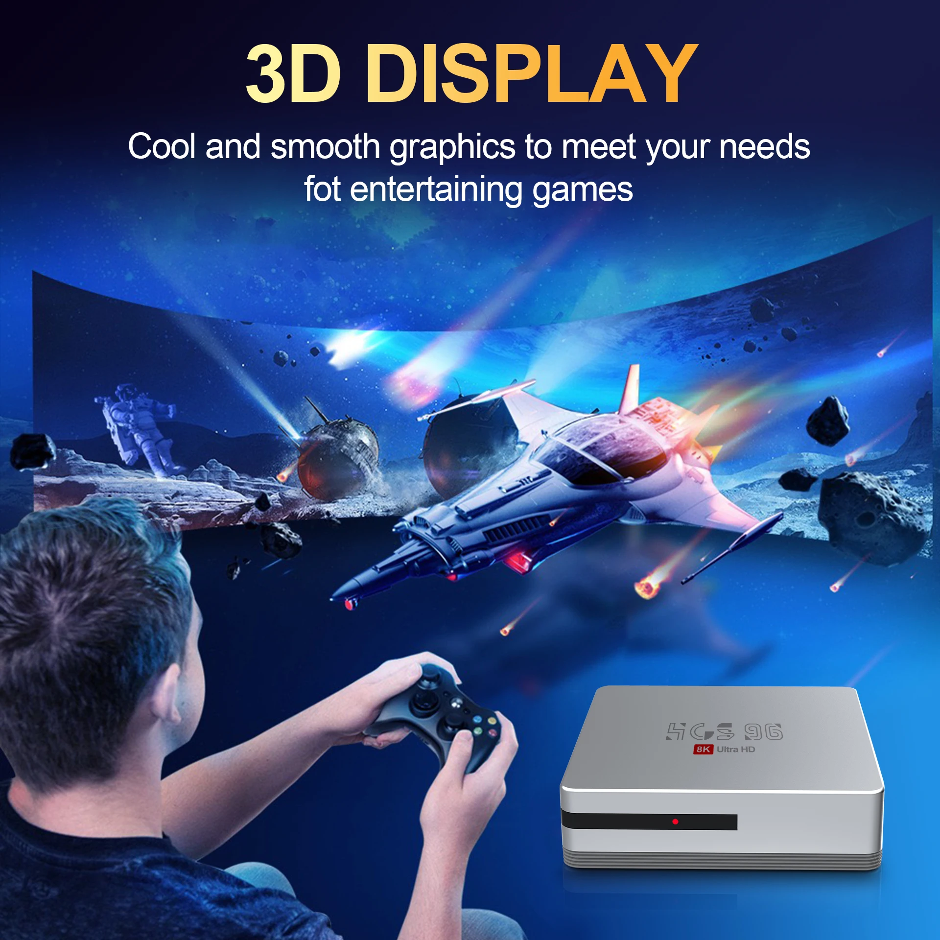 Top Rated HCS96 Ott MAX 4GB 64GB 2.4G 5G WiFi6 Processor Allwinner H313 Android16 BT5.2 Voice Remote Control Tv Box