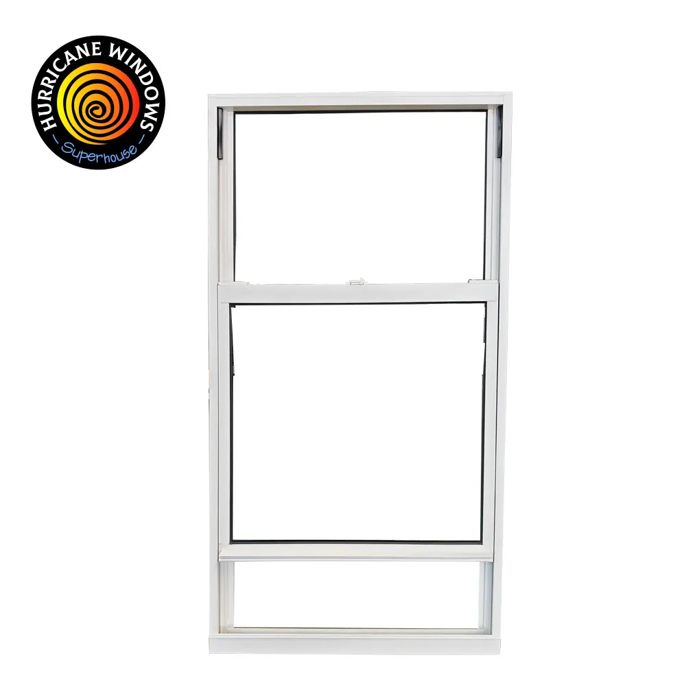 Superhouse Window NFRC NAFS Hurricane Resistance Customized  Aluminum Laminated Glass Vertical Sliding Window Single Hung Window