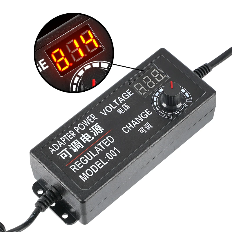 Adjustable AC to DC 3V-12V 3V-24V 9V-24V Universal Adapter With Display Screen Voltage Regulated Power Supply Adapter 3-24v 1a