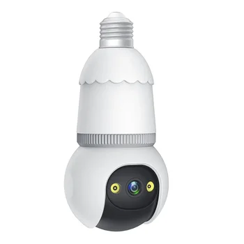 2024 New Indoor Light Bulb Network Camera Night Vision 360 degree Home Security Remote CCTV WIFI IP Camera tuya