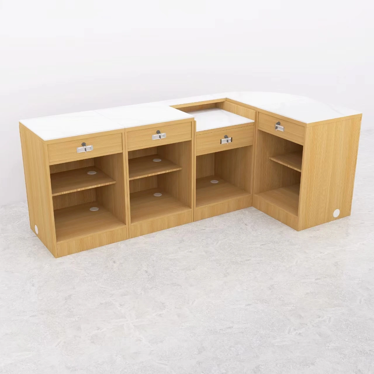 Modern Wooden Combination Display Stand for Supermarket Checkout Counters & Cash Cigarette Cabinet Convenience Store Accessory