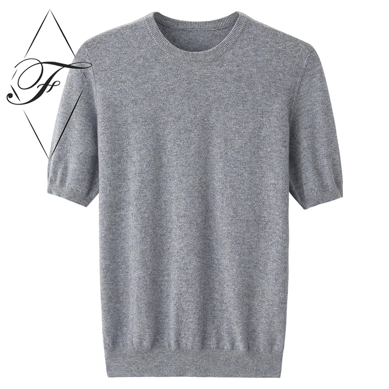 Luxury T Shirt Crew Neck Shirt 16GG Knitting Worsted
