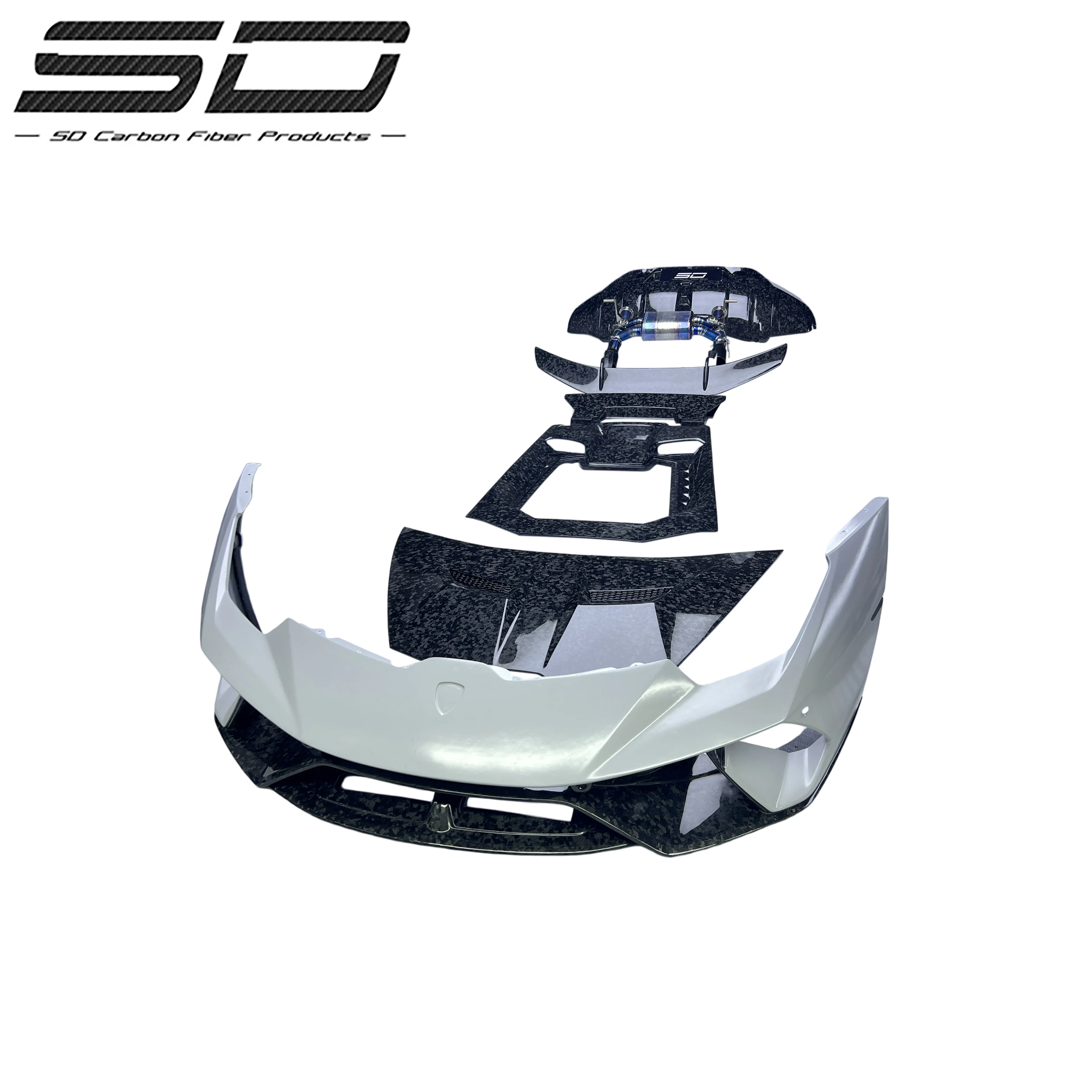 SD Carbon Fiber Forged Carbon Body Kit Rear Bumper Custom Car Accessories For Lambor Huracan LP610