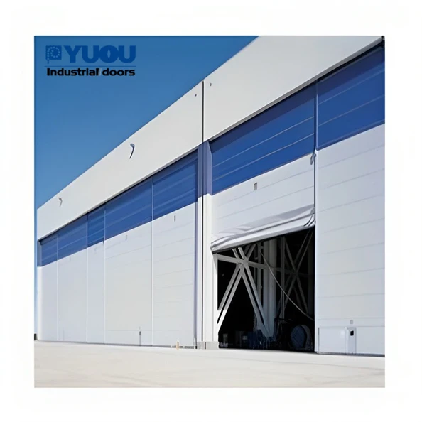 Airport Shipyard Stacking PVC Fabric Mega Vertical Bifold Hangar Doors