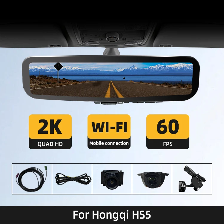 WEMAER Dash Cam Car Dvr Carplay Stream Rear View Mirror for Hongqi HS5 GPS WIFI Dashcam Car Camera Drive Recorder