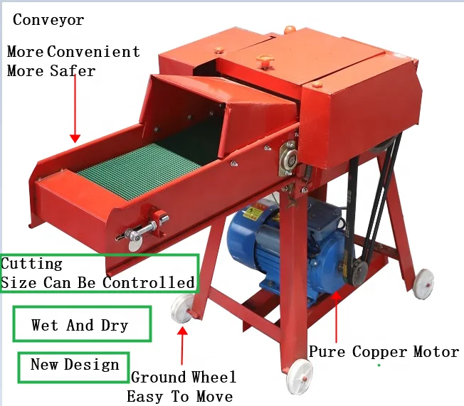 Hot Selling Animal Feed Processing Machine Straw Crusher Chaff Cutter Grass Fodder Cutting Machine Farm Grass Shredder Machines