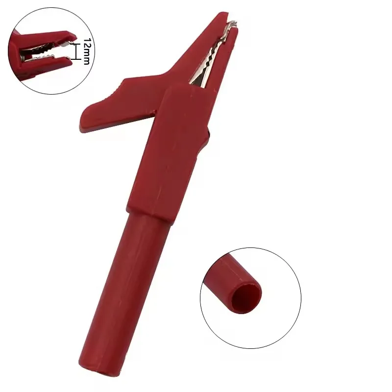 Oumefar Lot 10 Clips Crocodile Métal Isolés 380V 20A - Prise Banane 4mm Multicolores Pour Multimètre Et Tests