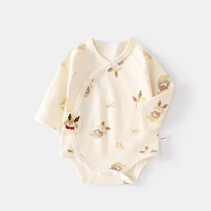 Autumn Spring Long Sleeve Infant Bodysuit 100% Cotton Knitted Cartoon Print Cute Baby Rompers