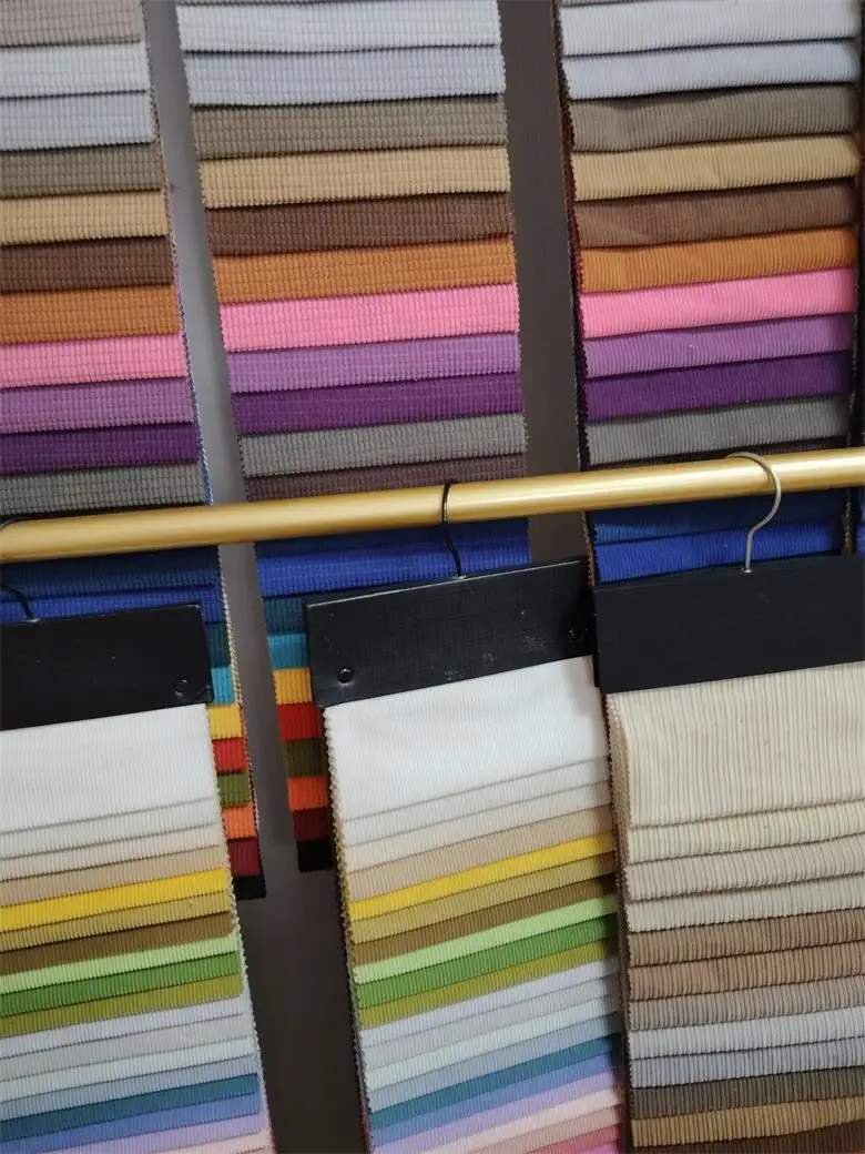 100% Polyester Corduroy Fabric Tricot Knitted Fleece Woven/Printed Stripes Design Girls' Dresses Sofas Suits Curtains Garments