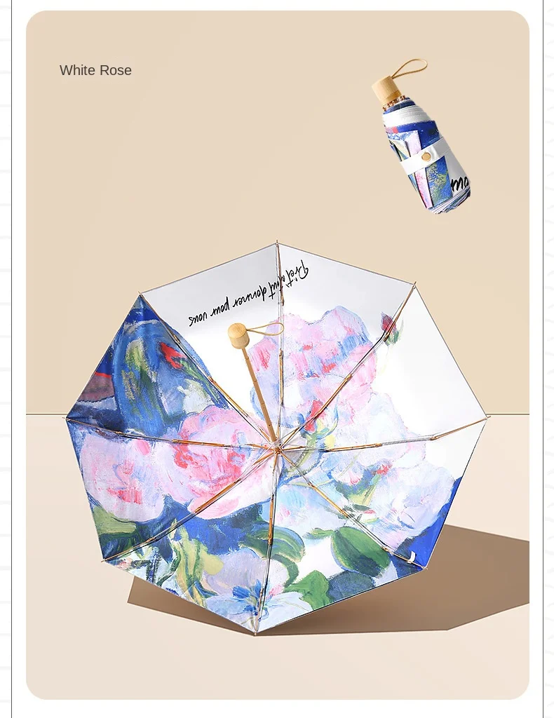 High-grade Double Layer Full Flower Printing Sunshade Folding Umbrella