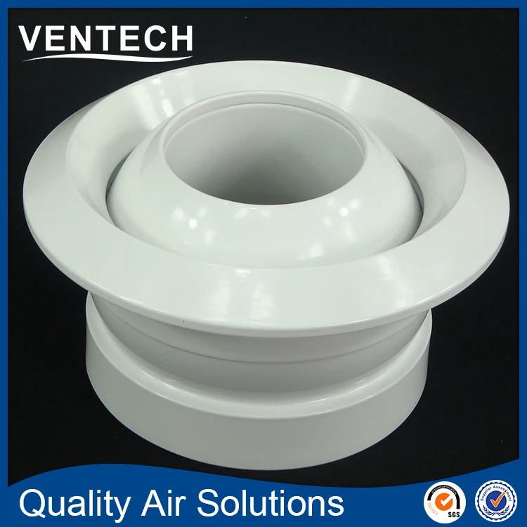 VENTECH Hvac System Aluminum Jet Nozzle Air Nozzle Adjustable Round Ceiling Diffuser