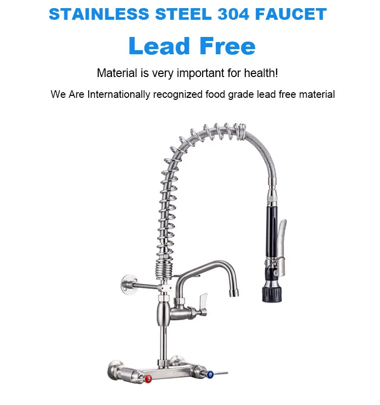 Pull Out Sink Mixer Kitchen Pre Rinse Wall Mounted Water Sink Basin ...