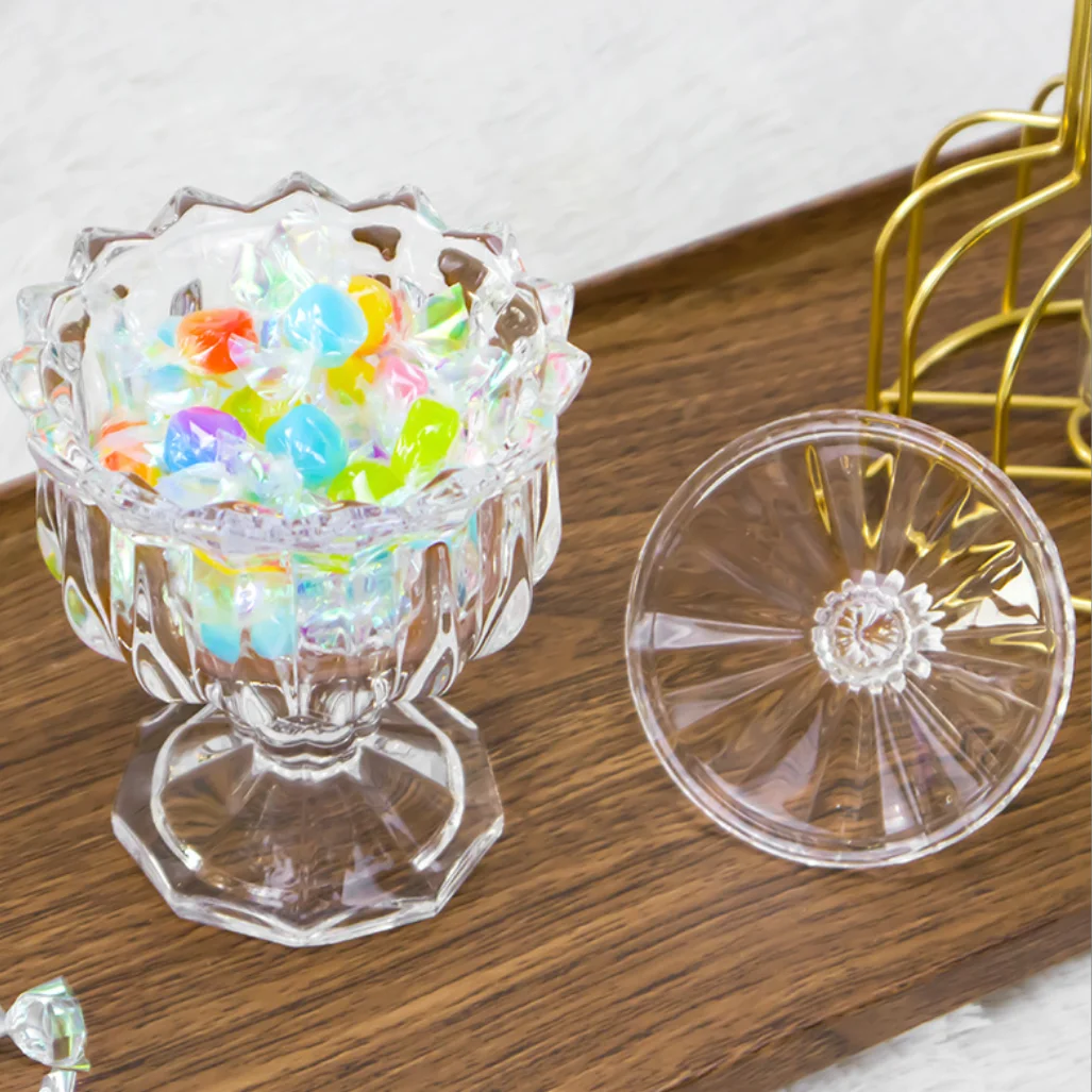 Glass Candy Pot With Lid Crystal Glass Sugar Bowl- Glassware Date ...