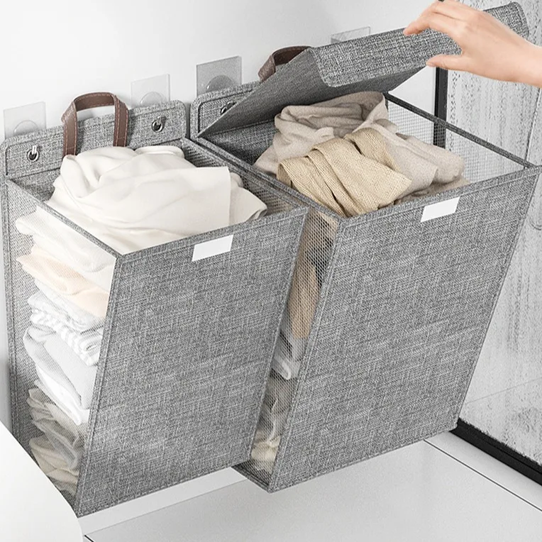 Wall Mounted Folding Laundry Basket Bathroom Fruit Basket Household ...