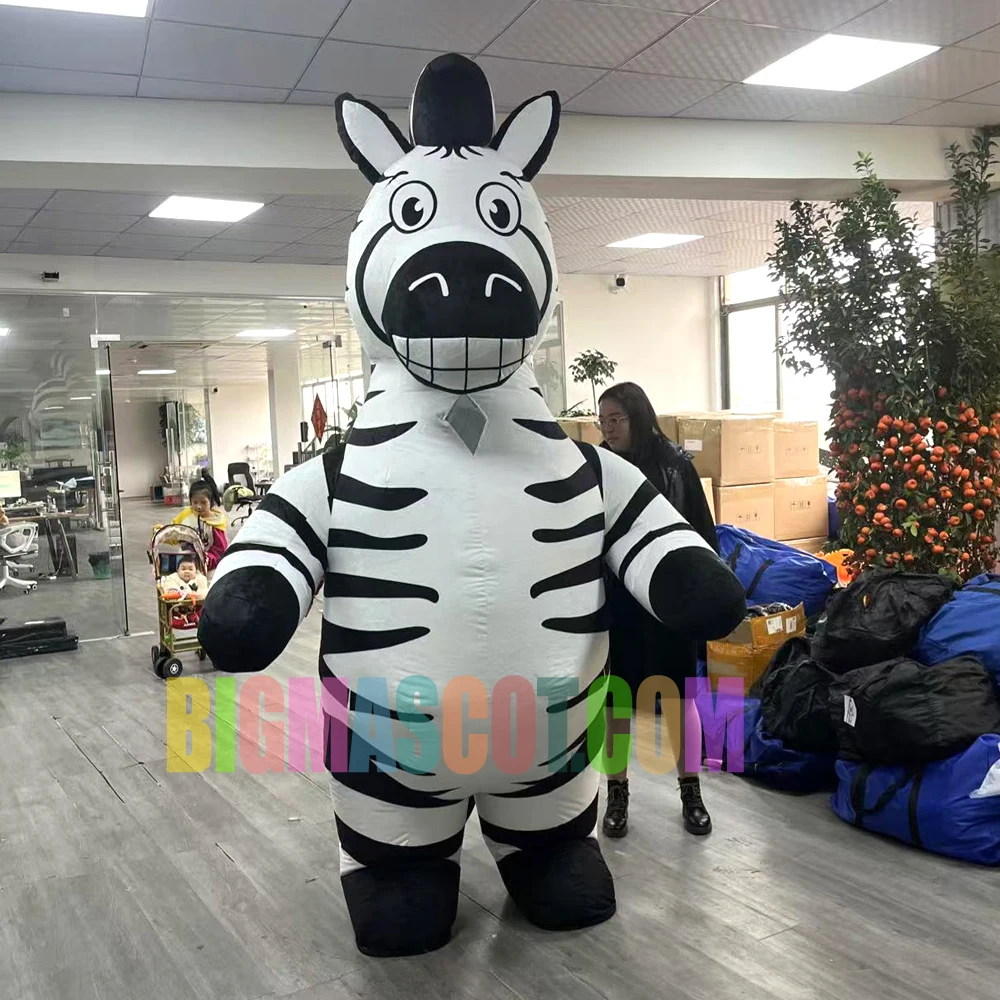 Inflatable Cartoon Mascot Costume Horse and Zebra From the City Parade Events Colorful PVC Balloon for Party Usage