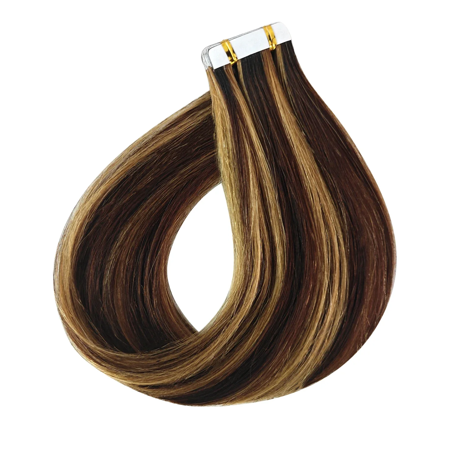 Echthaar-Extensions, 40,6–66 cm, Naturschwarz, Nr. 1, 100 % Remy-Hauttresse, selbstklebend, zum Aufkleben für den Salon, hohe Qualität_voghion.com