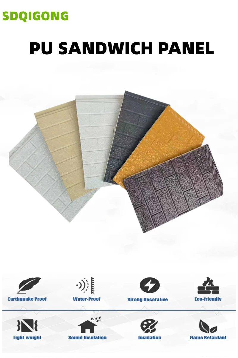 Brick Thermal Insulation Polyurethane Foam Roof Wall Sandwich Panels Metal Siding Exterior Interior Wall Decorative Panel details