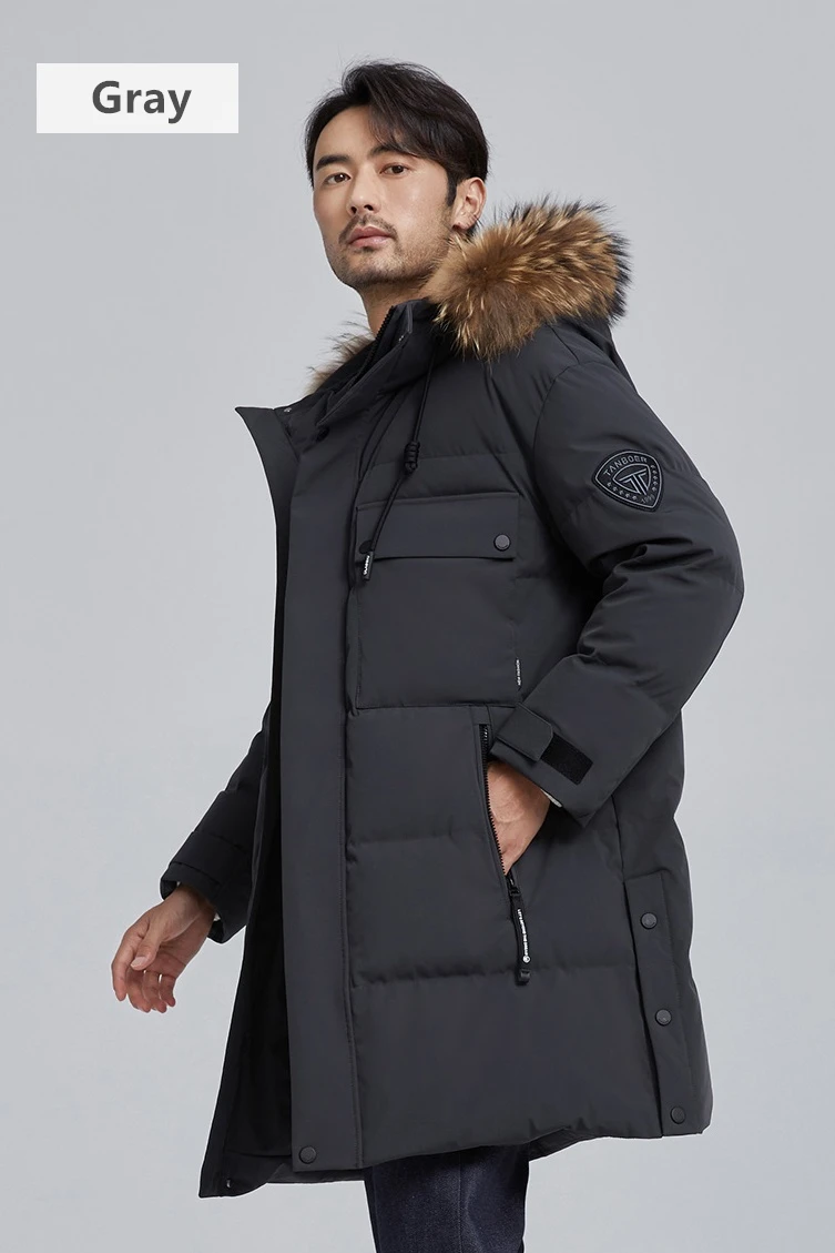 Warm And Thick Winter Down Coat With Fur Collar Mens Bubble Jacket ...