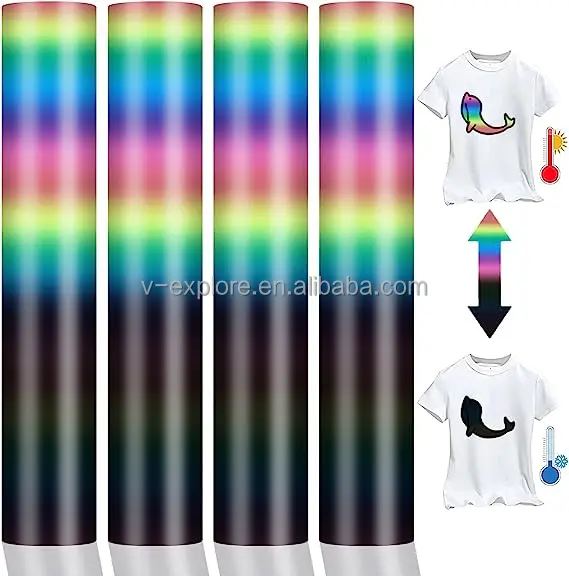 Temperature Sensitive Color Changing Pu Heat Transfer Vinyl From Black