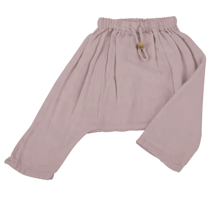 
 Мягкие дышащие простые бамбуковые хлопковые муслиновые детские брюки  
